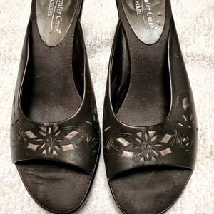 Coldwater Creek black & silver sling shoes